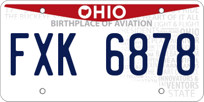 OH license plate FXK6878