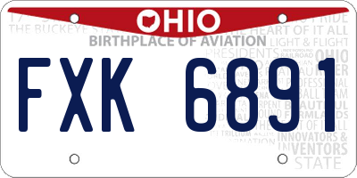 OH license plate FXK6891