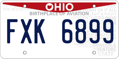 OH license plate FXK6899