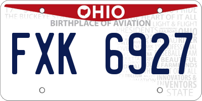 OH license plate FXK6927