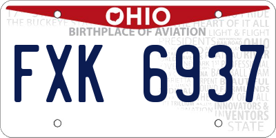OH license plate FXK6937
