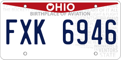 OH license plate FXK6946