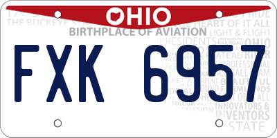 OH license plate FXK6957