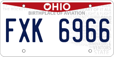 OH license plate FXK6966