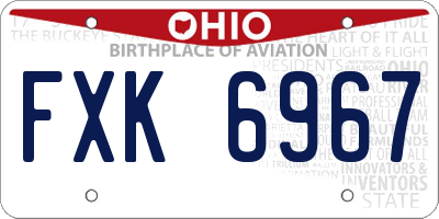 OH license plate FXK6967