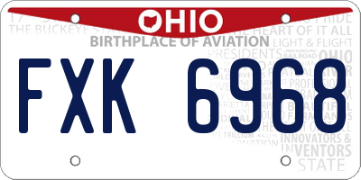 OH license plate FXK6968