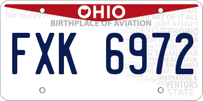 OH license plate FXK6972