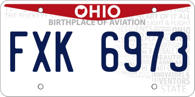OH license plate FXK6973