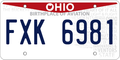 OH license plate FXK6981