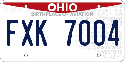 OH license plate FXK7004