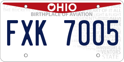 OH license plate FXK7005