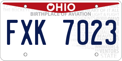 OH license plate FXK7023