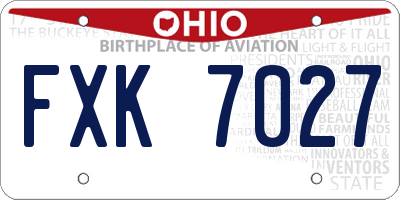 OH license plate FXK7027
