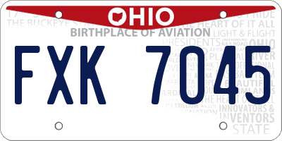 OH license plate FXK7045