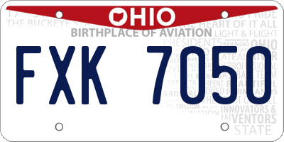 OH license plate FXK7050