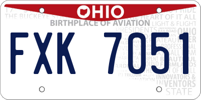 OH license plate FXK7051