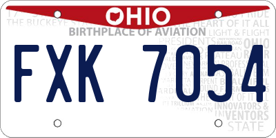 OH license plate FXK7054