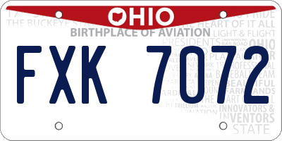 OH license plate FXK7072