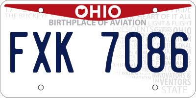 OH license plate FXK7086