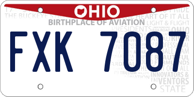 OH license plate FXK7087