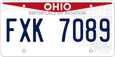 OH license plate FXK7089