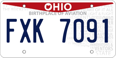 OH license plate FXK7091