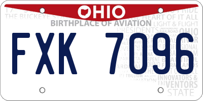 OH license plate FXK7096