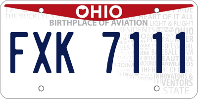 OH license plate FXK7111