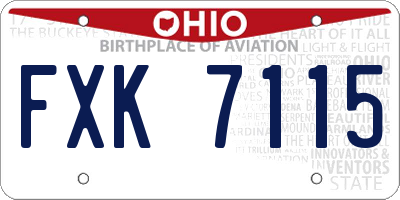 OH license plate FXK7115