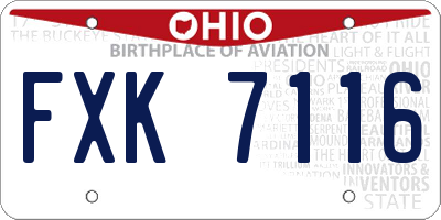 OH license plate FXK7116