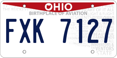 OH license plate FXK7127