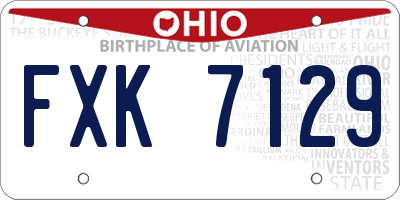 OH license plate FXK7129