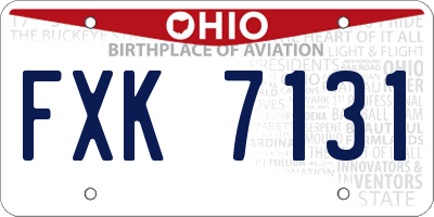 OH license plate FXK7131