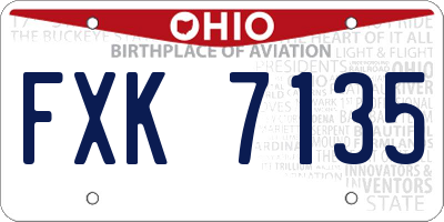 OH license plate FXK7135