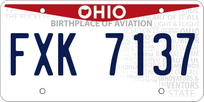 OH license plate FXK7137