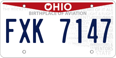 OH license plate FXK7147