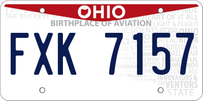 OH license plate FXK7157