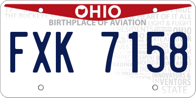 OH license plate FXK7158