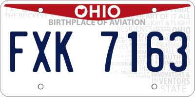 OH license plate FXK7163