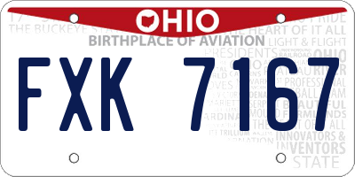 OH license plate FXK7167