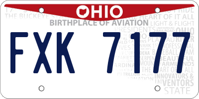 OH license plate FXK7177