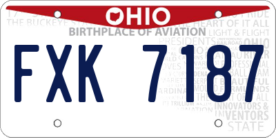 OH license plate FXK7187