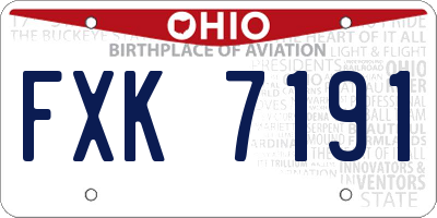 OH license plate FXK7191