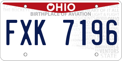 OH license plate FXK7196