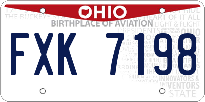 OH license plate FXK7198