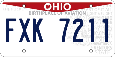 OH license plate FXK7211