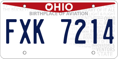 OH license plate FXK7214
