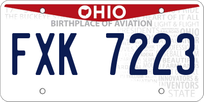 OH license plate FXK7223