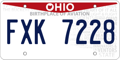 OH license plate FXK7228