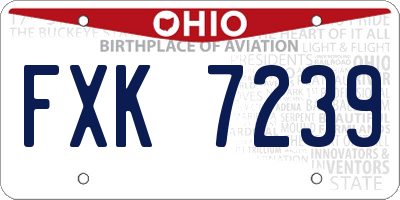 OH license plate FXK7239